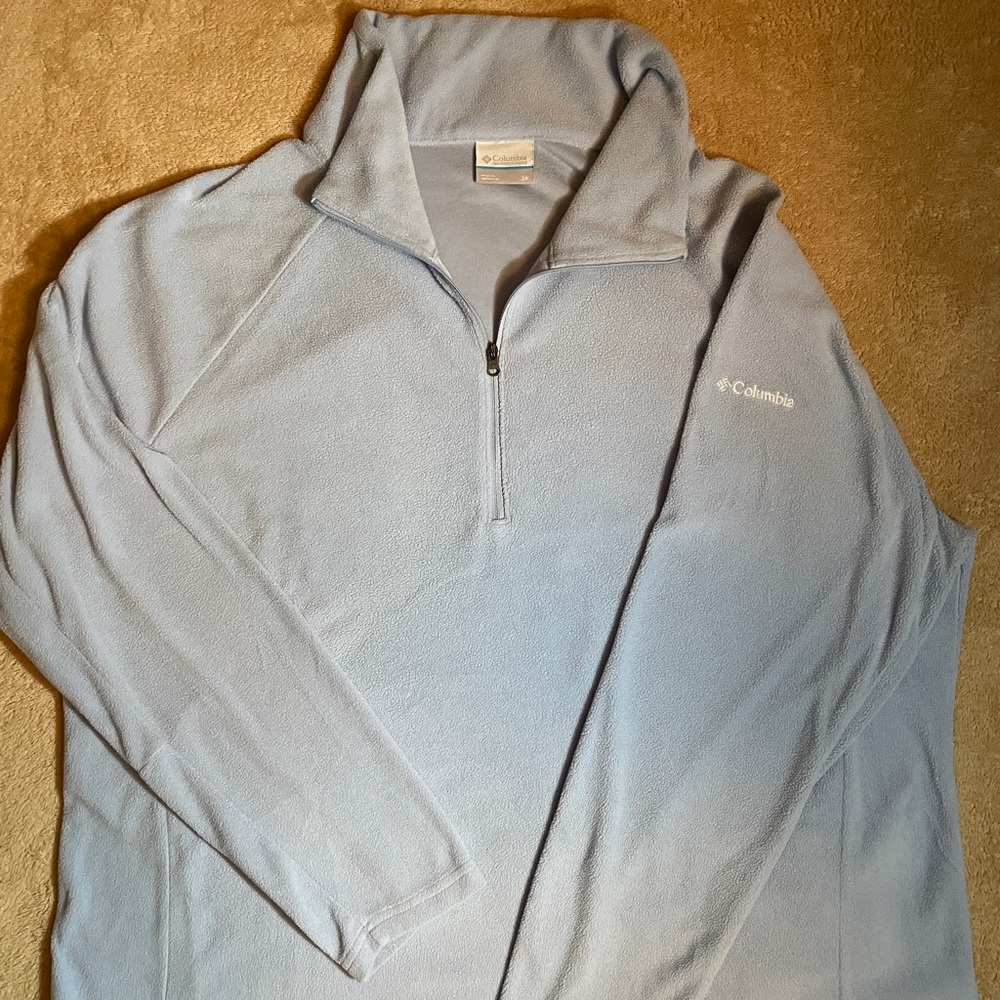 Columbia Womens Glacial Iv 2XL Sky Blue Half Zip Pull-Over Sweater